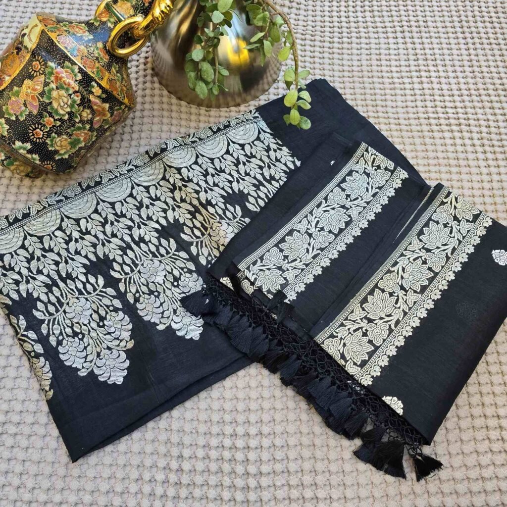 Linen silk kurta duppatta