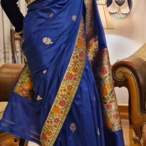 Silk kadua multi zari border with kadwa buta Saree