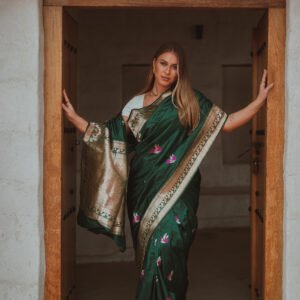 Bottle Green Shikargah Saree