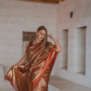 Sheer luxury of our Tissue Silk Kadhiyal Saree