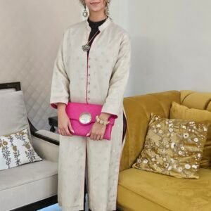 Katan silk long jacket/shirt , corset and cotton trousers