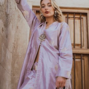 Blush Purple Handwoven Katan Silk Set