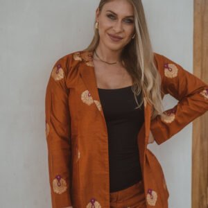 Copper Katan Silk Peacock Set