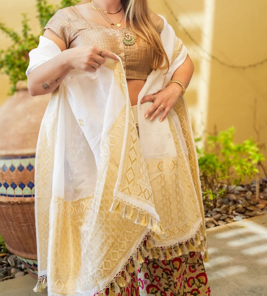 Handwoven Linen Silk Shawl