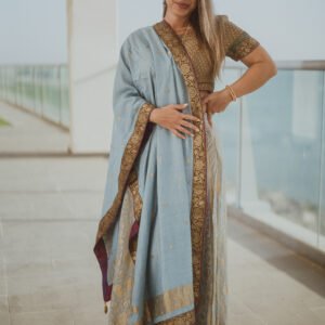 Silk Lehenga with Golden Details