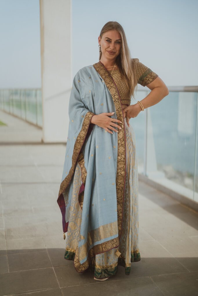 Silk Lehenga with Golden Details