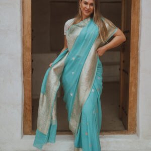 Pure Khaddi Chiffon Handloom Saree
