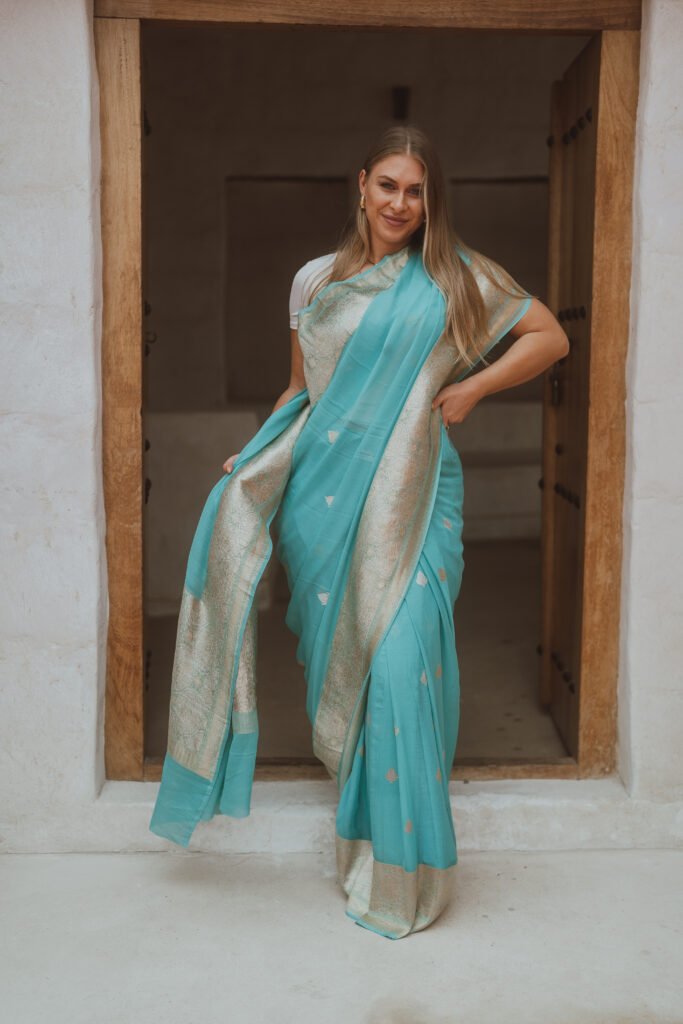 Pure Khaddi Chiffon Handloom Saree